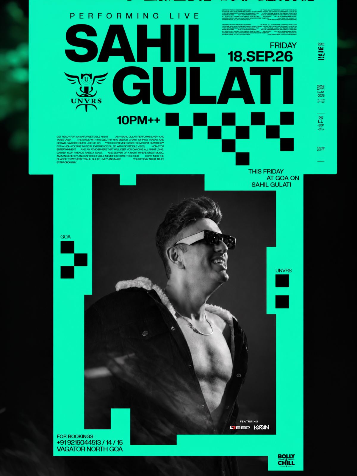 Dj Sahil Gulati is Live at UNVRS GOA (18 Sep, 10 pm)