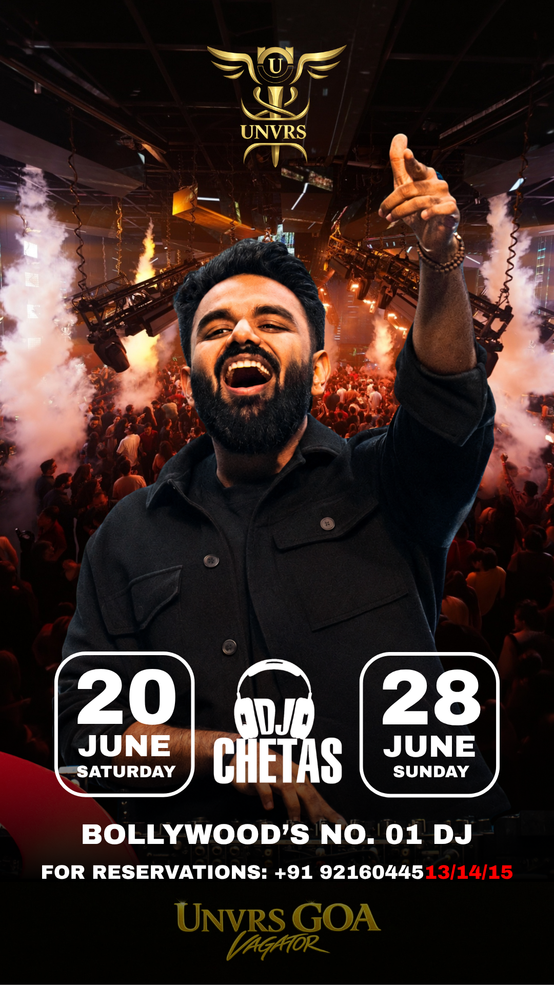 Dj Chetas is Live at UNVRS GOA (28 June, 10pm)