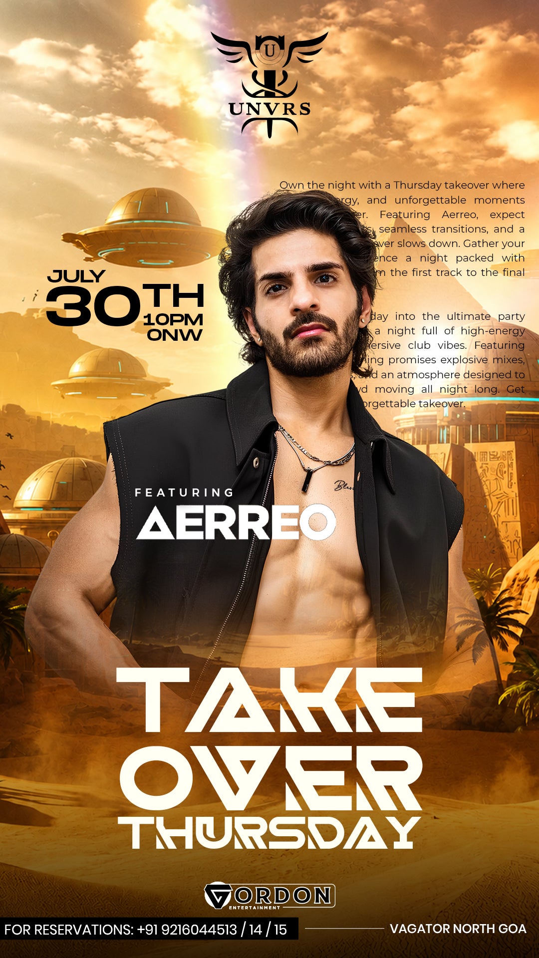 Dj Aerreo is Live at UNVRS GOA (30 JULY, 10 PM)