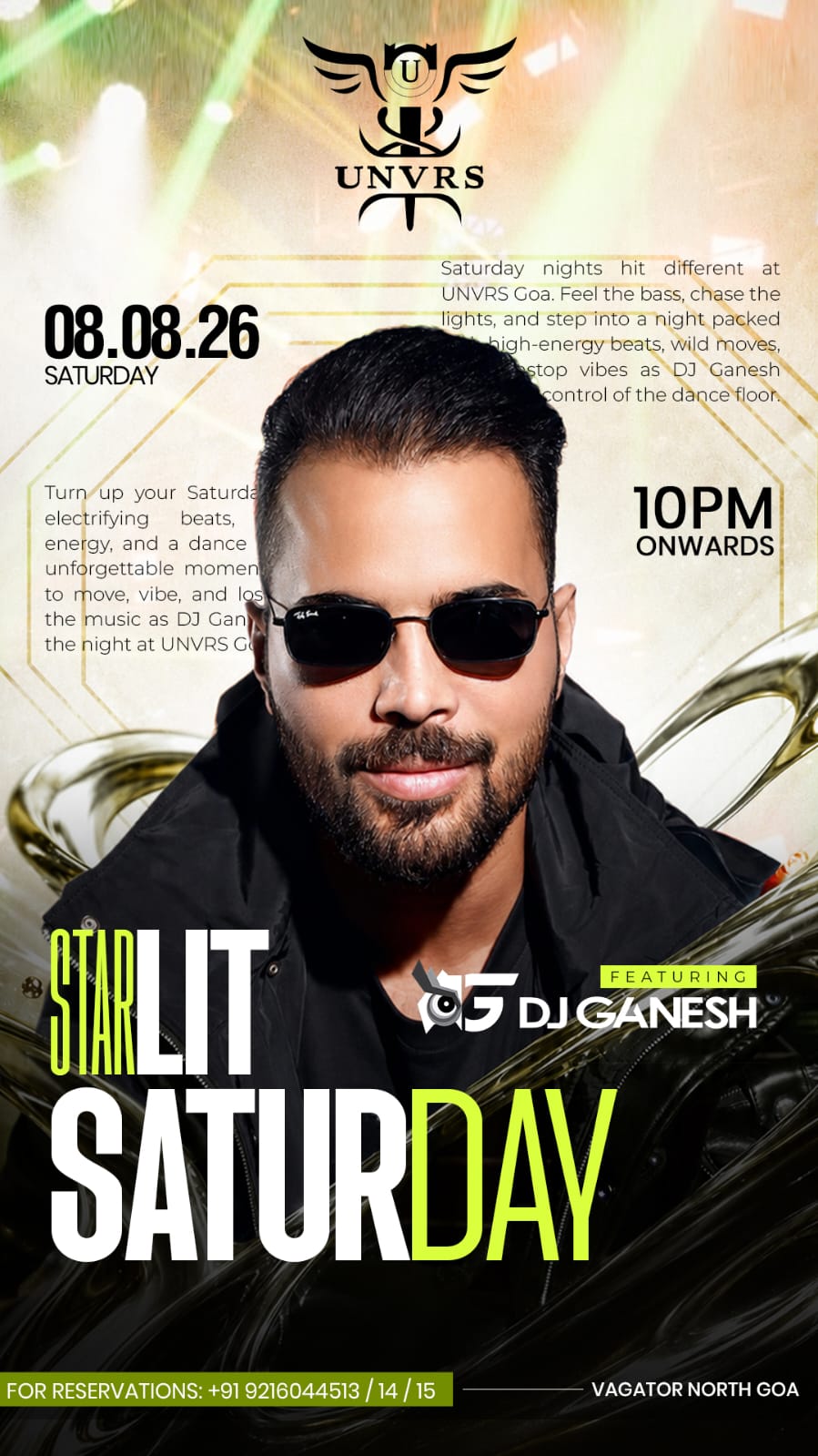 DJ Ganesh is Live at UNVRS GOA (08 AUG, 10 PM)